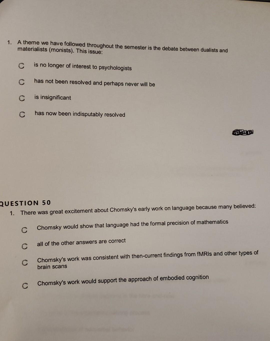 Solved QUESTION 46 1. The Gestalt psychologists were opposed