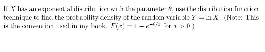 Solved If X has an exponential distribution with the | Chegg.com