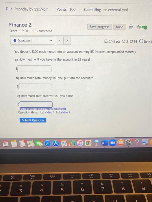 Solved Due Monday by 11:59pm Points 100 Submitting an | Chegg.com