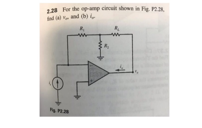 Solved 228 For the op-amp circuit shown in Fig. P2.28. find | Chegg.com