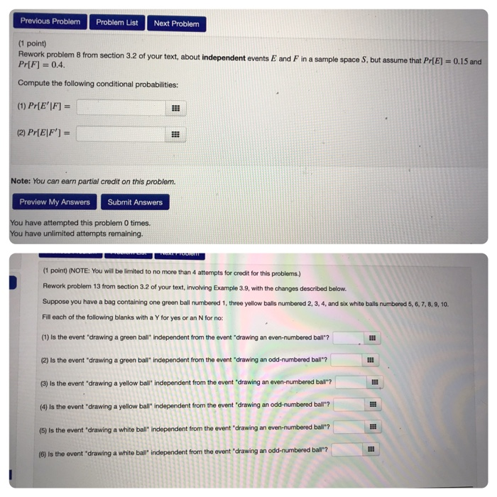 Solved Next Problem Previous Problem Problem List (1 point) | Chegg.com