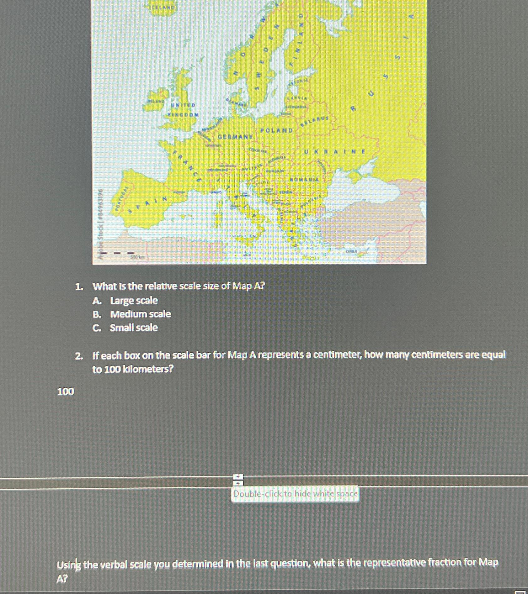 Solved What is the relative scale size of Map A?A. ﻿Large | Chegg.com