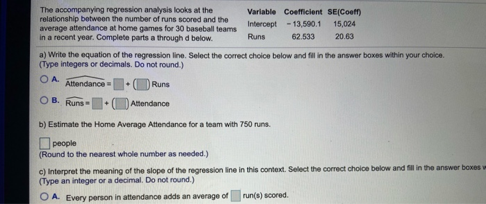 Solved The accompanying regression analysis looks at the | Chegg.com