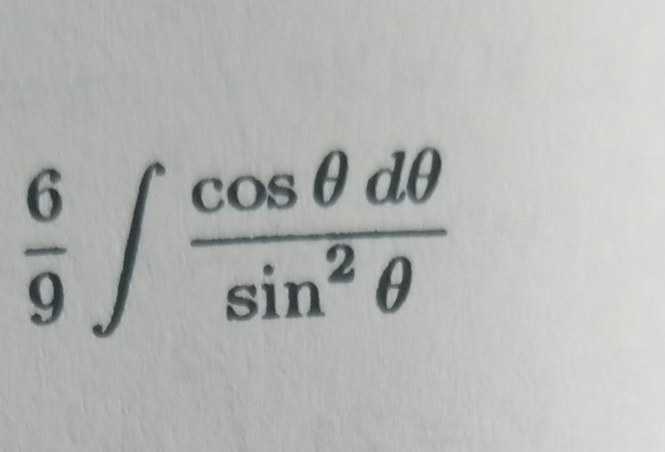 Solved 96∫sin2θcosθdθ | Chegg.com