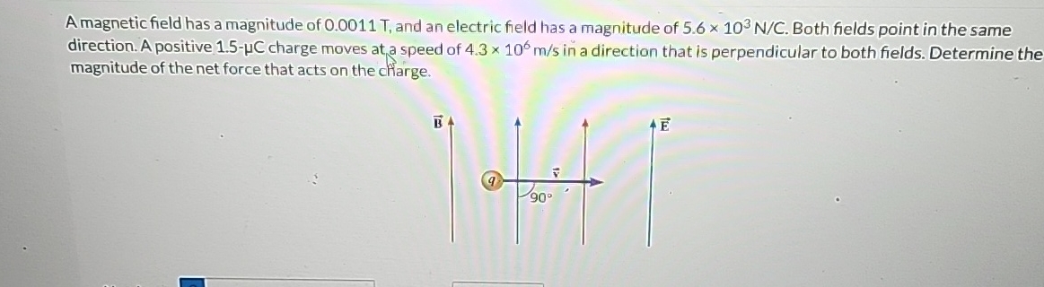 Solved A magnetic field has a magnitude of 0.0011T, ﻿and an | Chegg.com