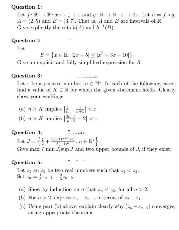 Solved Question 1: Let f:R→R:x↦x1+1 and g:R→R:x↦2x. Let | Chegg.com