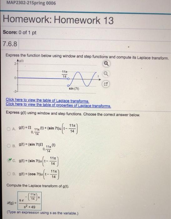 Solved MAP 2302-21Spring 0006 Homework: Homework 13 Score: 0 | Chegg.com