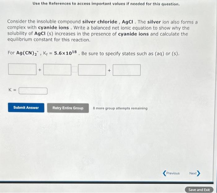 Solved Consider the insoluble compound zinc cyanide,