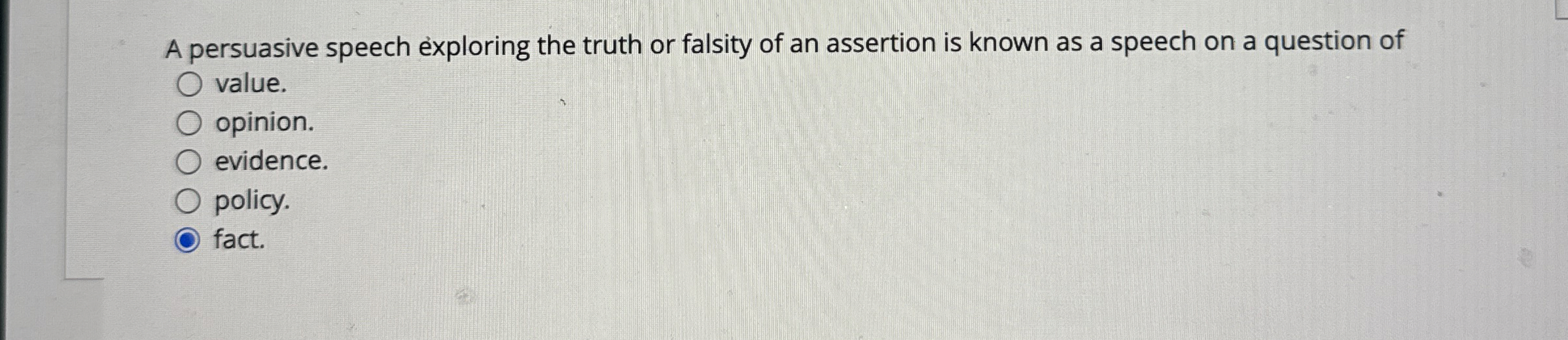 a persuasive speech exploring the truth or falsity