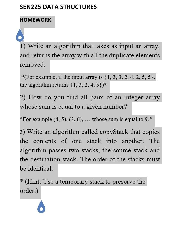 Solved HOMEWORK 1) Write an algorithm that takes as input | Chegg.com