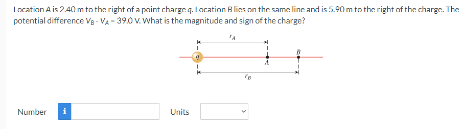 Solved Location A is 2.40m to the right of a point charge | Chegg.com