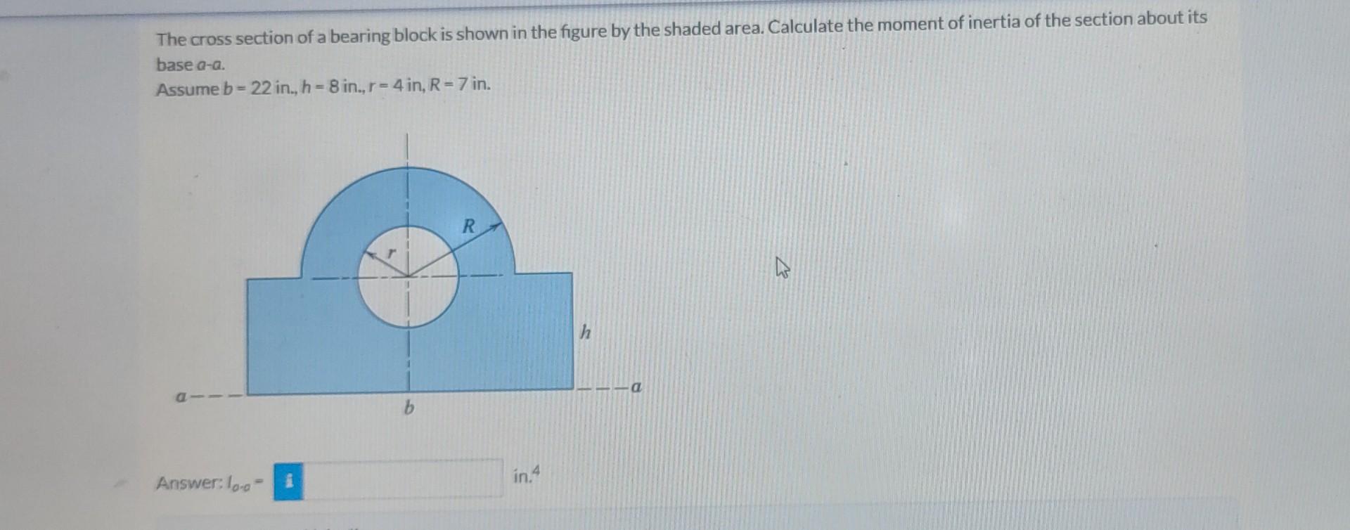 Solved The cross section of a bearing block is shown in the | Chegg.com