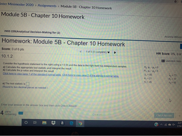 Solved Ater Minimester 2020 > Assignments > Module 5B - | Chegg.com