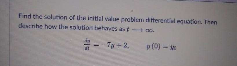 Solved Find the solution of the initial value problem | Chegg.com