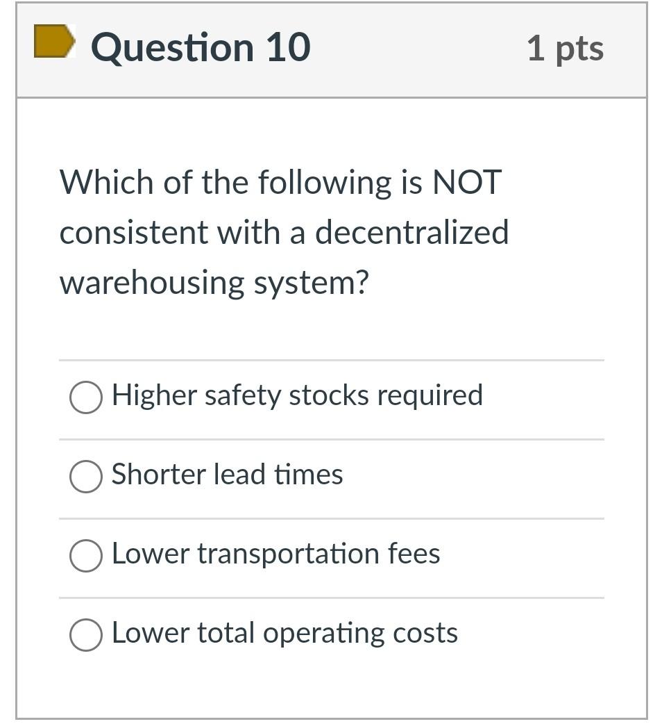 Solved Which of the following is NOT consistent with a