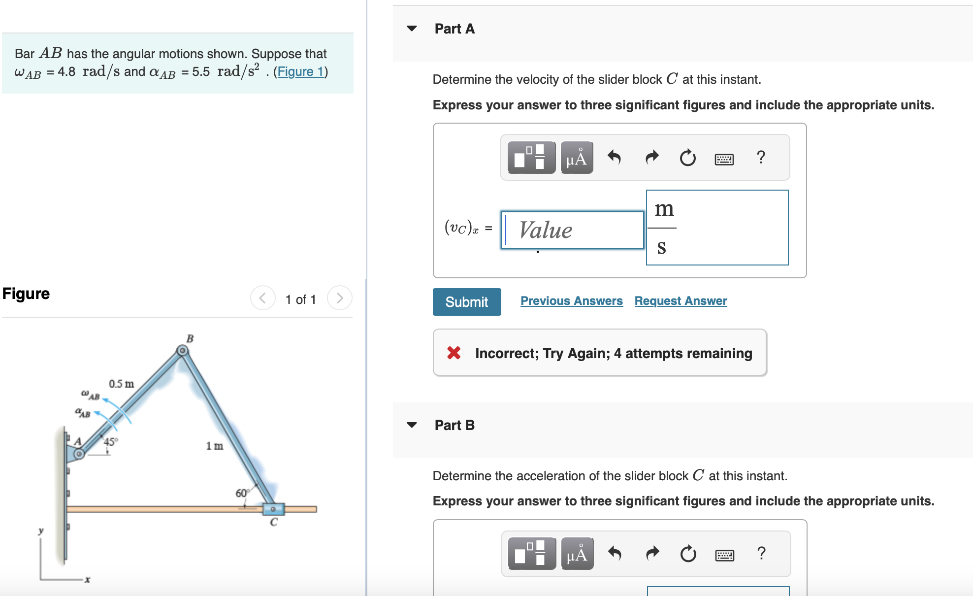 Solved Part ABar AB ﻿has the angular motions shown. Suppose | Chegg.com