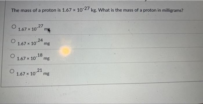 mass of one mole of proton in kg