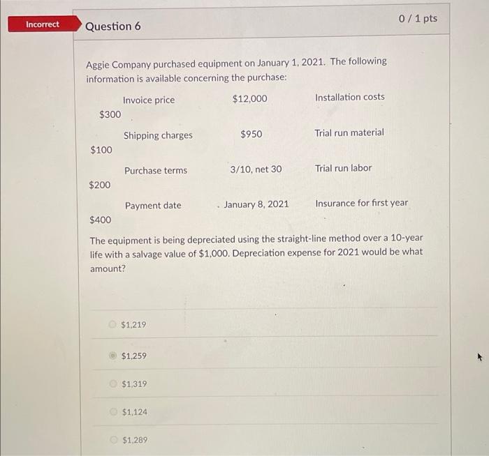 Solved Incorrect Question 3 0/1 pts Mark the following | Chegg.com