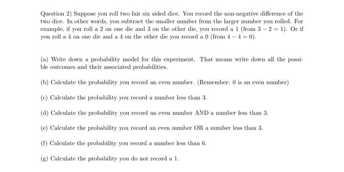 Roll and Record with 2 Dice