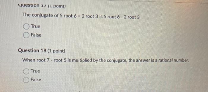 find the conjugate of 6 root 3 5