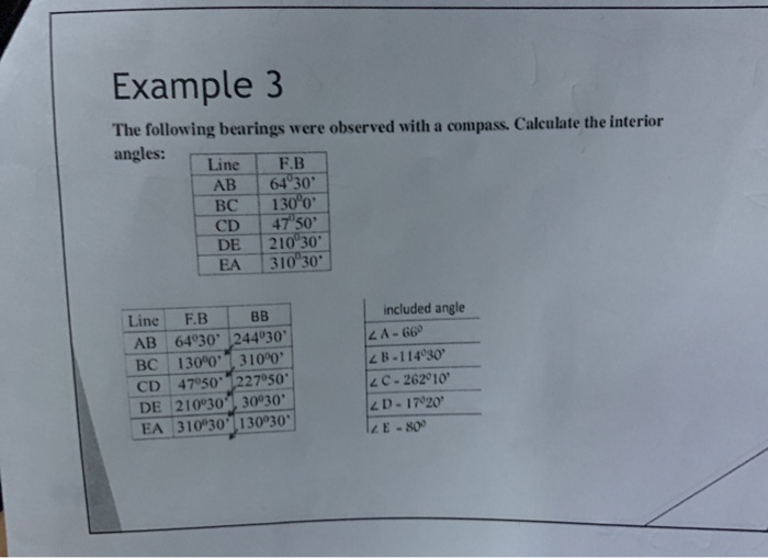 Solved Example 3 The Following Bearings Were Observed With A | Chegg.com