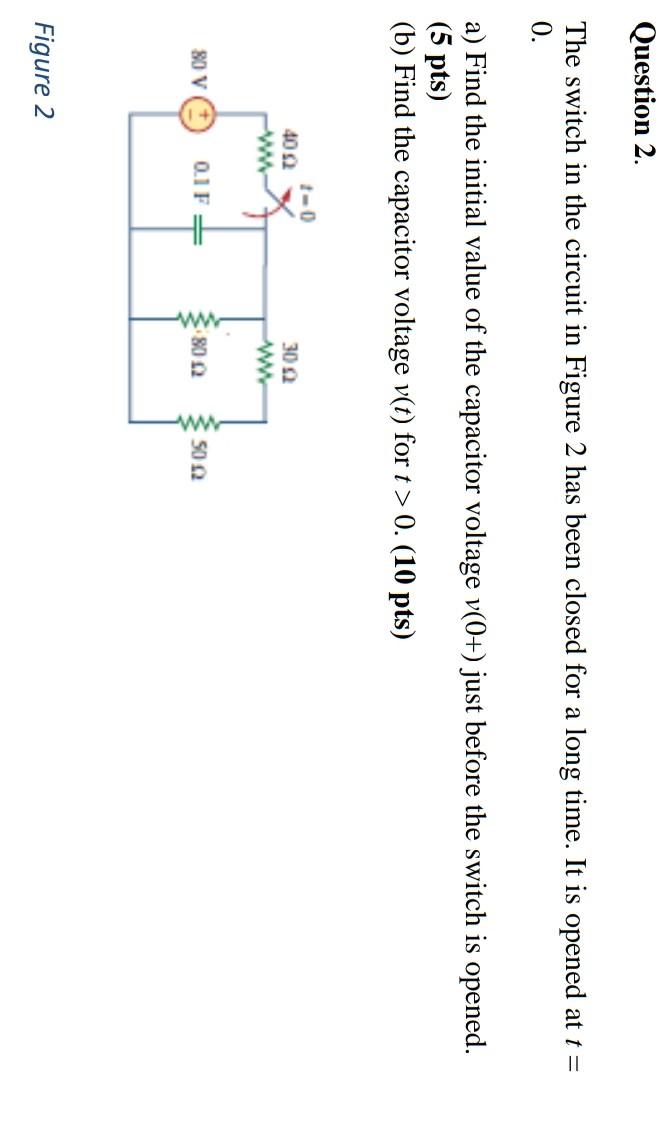 Solved Question 2. The switch in the circuit in Figure 2 has | Chegg.com