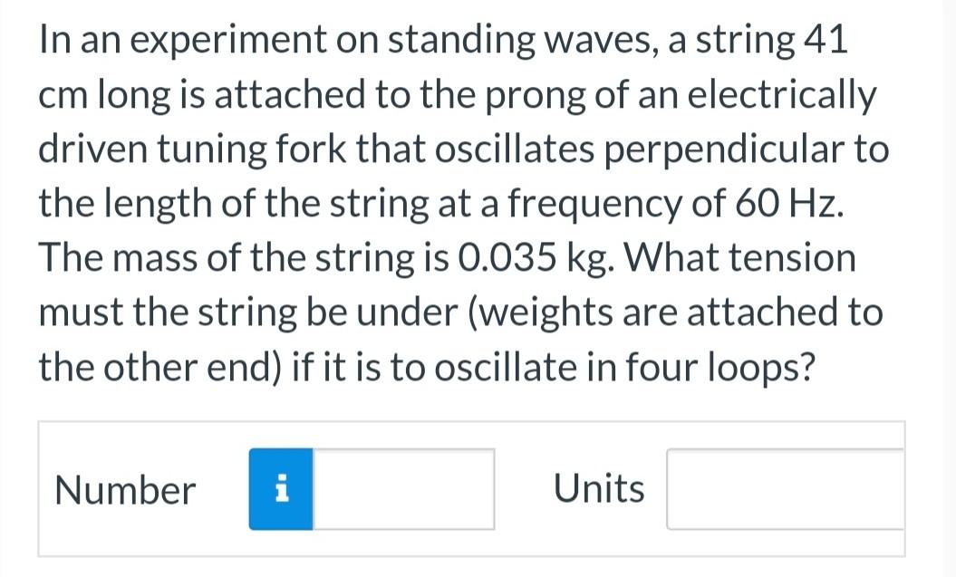 Solved In An Experiment On Standing Waves, A String 41 Cm | Chegg.com