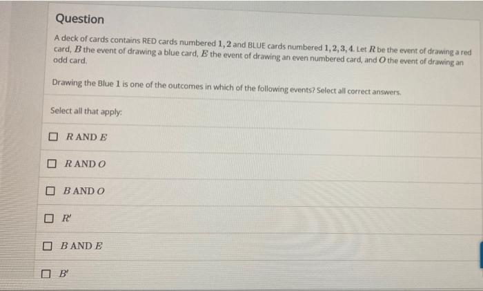 Solved Question A Deck Of Cards Contains RED Cards Numbered | Chegg.com