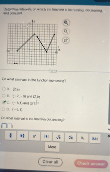 Solved Determine intervals on which the function is | Chegg.com