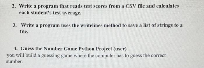 Solved 2. Write a program that reads test scores from a CSV | Chegg.com