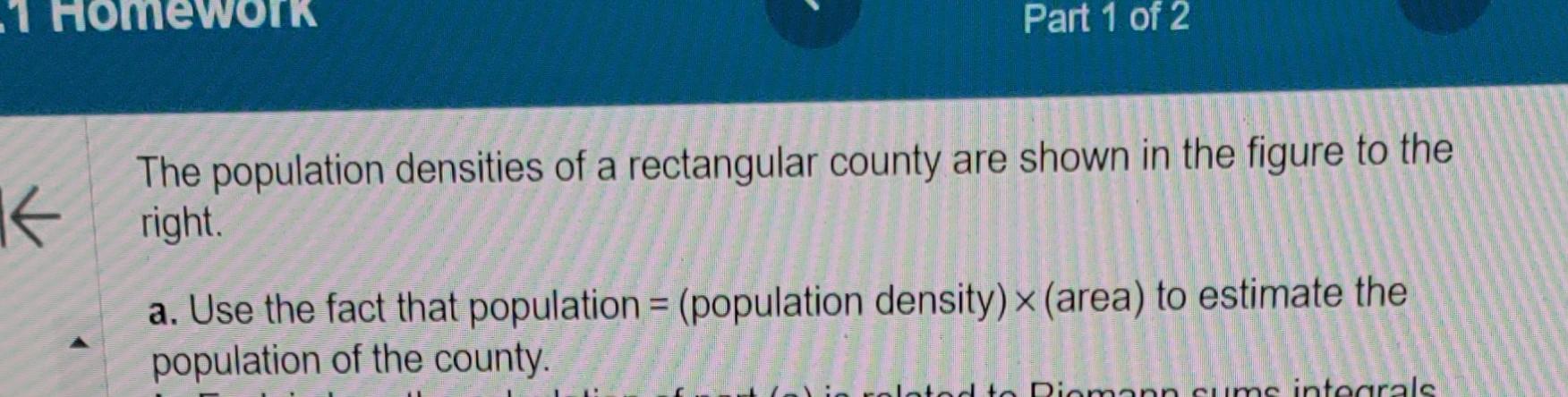 Solved The population densities of a rectangular county are | Chegg.com