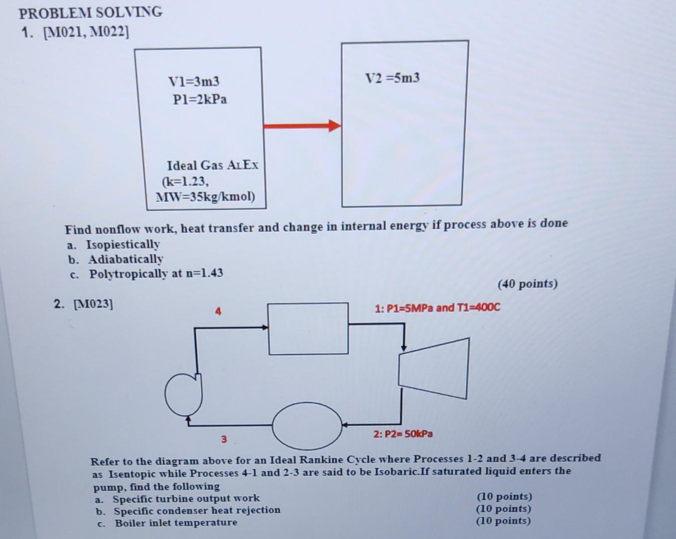 Solved PROBLEM SOLVING 1. [M021,M022] Find nonflow work, | Chegg.com