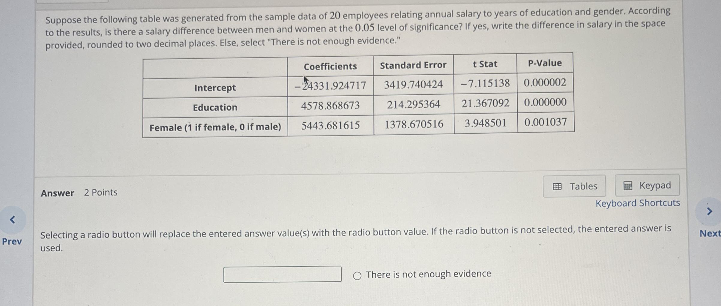 Solved Suppose the following table was generated from the | Chegg.com