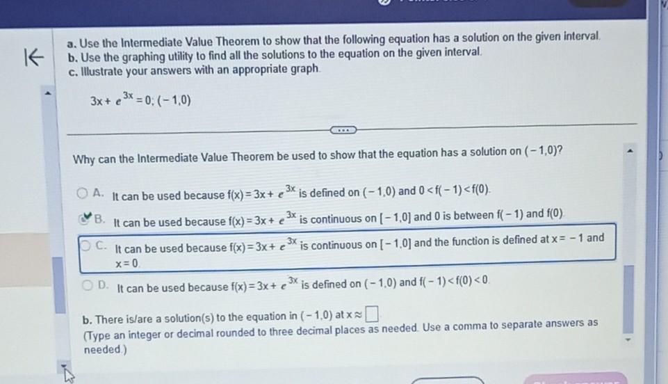 Solved a. Use the Intermediate Value Theorem to show that | Chegg.com