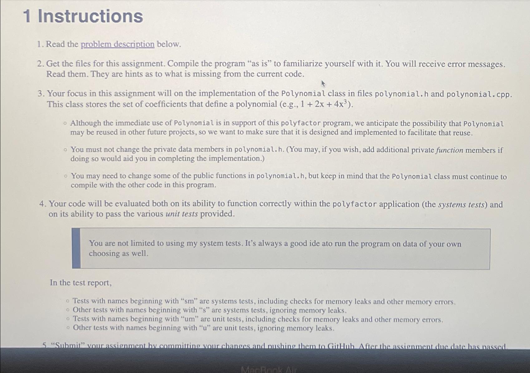 Solved 1 ﻿InstructionsRead the problem description below.Get | Chegg.com