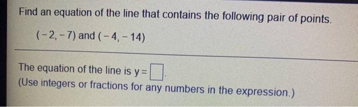 Solved Find an equation of the line that contains the | Chegg.com