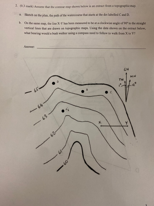 Solved 4. (0.3 mark) Assume that the contour map shown below | Chegg.com