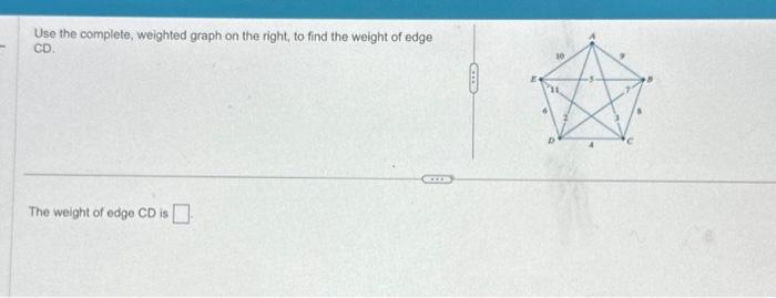 Solved Use the complete, weighted graph on the right, to | Chegg.com