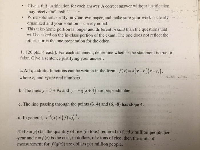 Justifying Math Answers Solved • Give a full justification for each answer. A | Chegg.com