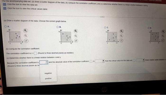 Solved b) compute the correlation coefficient, and (c) | Chegg.com