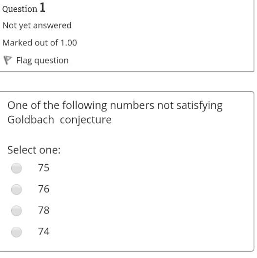 Solved Question 1 Not yet answered Marked out of 1.00 P Flag | Chegg.com