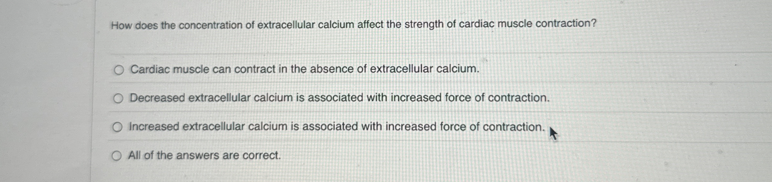 Solved How does the concentration of extracellular calcium | Chegg.com