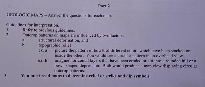 Complete the geologic maps, geologic cross sections | Chegg.com