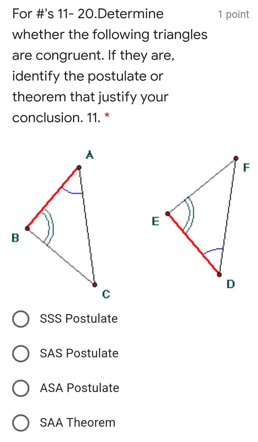 Solved 1 point For #'s 11- 20.Determine whether the | Chegg.com