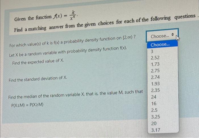 Solved Given the function f(x)=x4k. Find a matching answer | Chegg.com