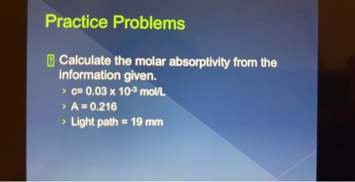 Solved Practice Problems (3) Calculate The Molar | Chegg.com