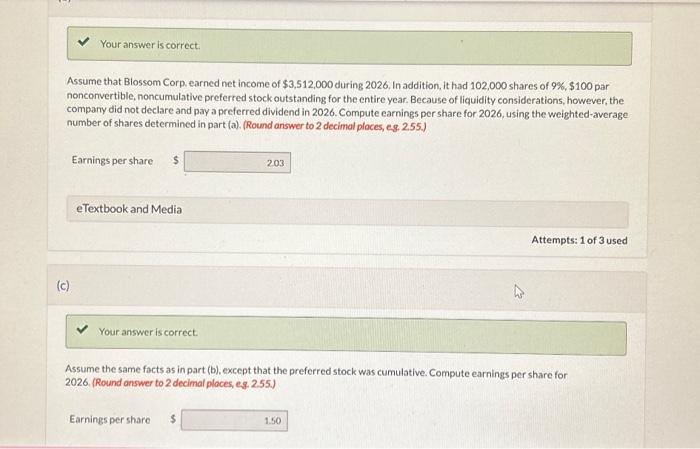 Solved On January 1, 2026, Blossom Corp. had 465,000 shares | Chegg.com