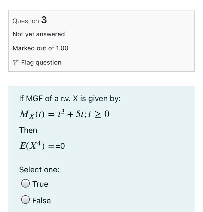 Solved Question 3 Not yet answered Marked out of 1.00 Flag | Chegg.com