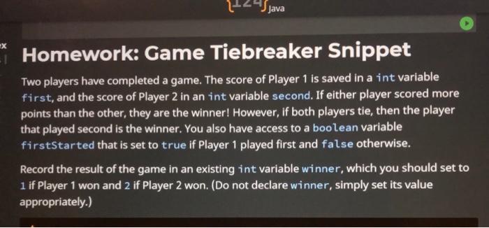 Solved Need help adding the tie breaker to this code. This