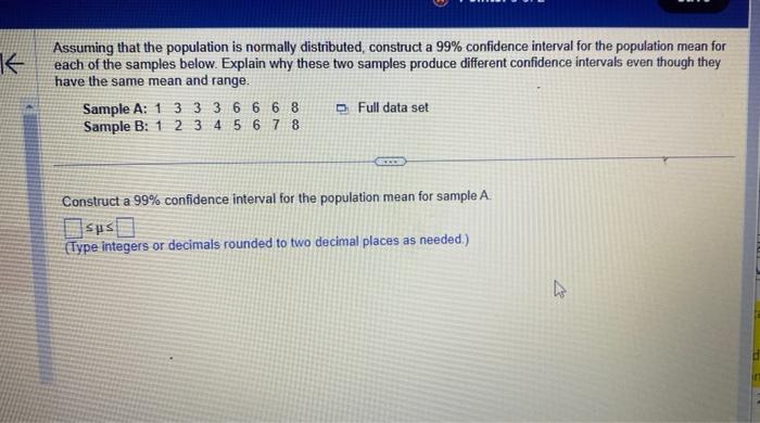Solved construct a 99% confidence interval for the | Chegg.com